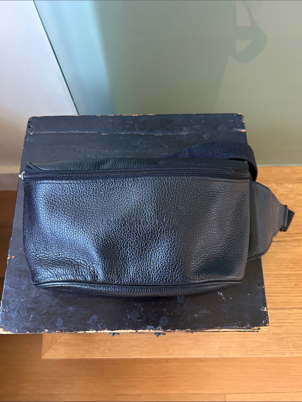 Longchamp Leather Black Waist Pack